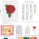 PeakLuv 12 Pcs Small Diamond Art Kits Diamond Painting Kits, Flowers Mini Diamond Art Kits for Adults, DIY Square Drill Flower Mini Gem Painting 1-Hour Painting for Home Desktop Decor, 7X6in