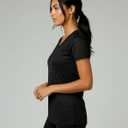 Real Essentials 5 Pack: Women's Dry-Fit Short Sleeve V Neck T Shirt Workout Fitness Yoga Top Tee (Available in Plus Size)