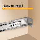 22 Inches Drawer Slides - 10 Pairs Soft Close Drawer Slides Heavy Duty Side Mount Ball Bearing Brushed Nickel Drawer Rails with Mounting Brackets, Silver