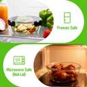 8 Pack Glass Meal Prep Containers, 32oz Round Food Storage Containers with Lids, Leak-Proof Meal Prep Bowls, Glass Food Container for Lunch, Microwave, Dishwasher, Freezer Safe, Black