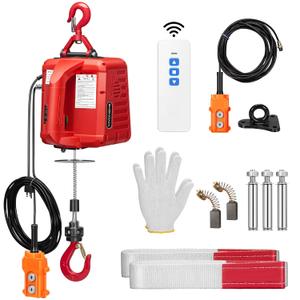 VIVOHOME 3-in-1 Electric Hoist Winch 1100lbs, 110V Portable Power Winch Crane with Wire and Wireless Remote Control, 40ft Lifting Height for Towing, Overload Protection for Garage, Factory, Warehouse