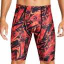 DEVOROPA Men's Swim Jammers Athletic Swimwear Racing Training Team Swimsuit Lap Competition Long Swimming Shorts Size, 30