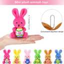 Fovths 12 Pack 4.7 Inch Easter Plush Bunnies Keychain Eggs Stuffed Bunny Set Plush Rabbit with Eggs Filler or Basket Filler Rabbit Keychain Set Easter Party Favors Gifts, Multi-Color