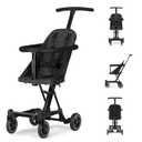 Dream On Me Lightweight and Compact Coast Rider Stroller with One Hand Easy Fold, Adjustable Handles and Soft Ride Wheels, Black