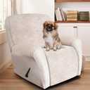 ANARACHON Recliner Chair Covers Leather Look, 4 Pieces Recliner Covers Non Slip, Soft Slipcovers for Large Recliners, Furniture Protector Washable for Pets (1 Seater, 02 Beige)