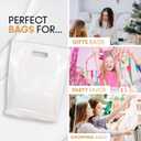 Merchandise Bags, Die Cut Handles, Strong, Durable, and Tear Resistant Bags Perfect for Retail, Boutiques, or Any Events, Different sizes and colors (White, 15x18 Inch (Pack of 100))