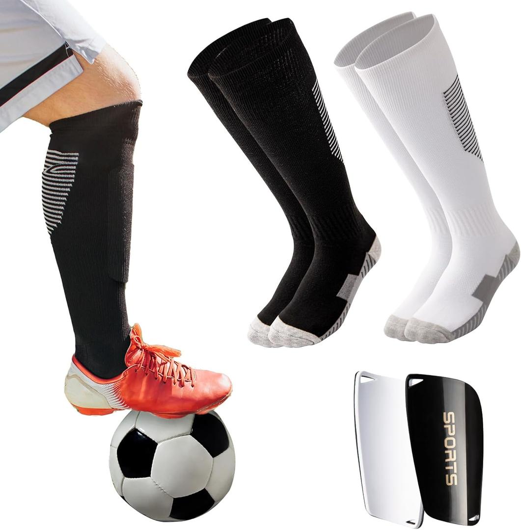 Shin Guards Soccer Younth, for Girls Boys Soccer Socks and Shin Guards,Adults Soccer Shin Guards for Men, Women (S)