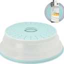 Tovolo Large Microwave Splatter Cover Blue Haze 13 inch Collapsible Silicone Splatter Cover for Extra Large Microwaves, Dishwasher Safe Vented Plate Guard BPA Reheating Cover for Food