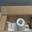 POLIVIAR Electric Gooseneck Kettle, 1350W Electric Tea Kettle Wood Pattern Handle, 34oz Pour Over Electric Kettle for Coffee & Tea, 18/8 Stainless Steel Inner, Temperature Control & Rapid Heating (White)