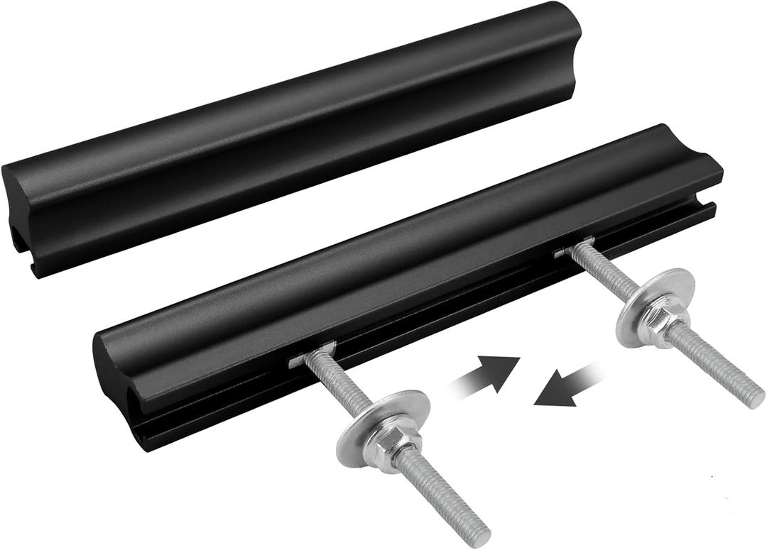 Peaha 5 Pack Adjustable Cabinet Drawer Pulls Overall Length 102mm(4inch) Matte Balck Drawer Handles Dresser Hardware for Cupboard (Black)