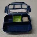 Bento Box Adult Lunch Box, Kids Lunch Containers for School with 4 Compartments, with Utensils, Sauce Jar, Muffin Liners, Microwave Safe, Navy (1200ML)