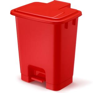 1pcs 5 Gallon Red Step on Trash Can Hands-Free Waste Bin with Odor Control Lid Touchless Sanitary Use Garbage Can for Lab Dental Home Clinic Office