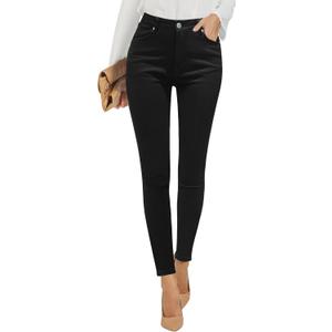 GRAPENT Skinny Jeans for Women High Waist Stretchy Classic High Rise Slimming Jeggings Denim Trousers Pants (Black, L)