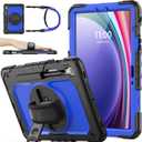 SEYMAC stock Case for Samsung Galaxy Tab S10 Lite / S10 FE / S9 FE 5G / S9 Tablet Case 10.9''/ 11'' Protective with Screen Protector, Pen Holder, 360 Rotate Stand, Hand Strap, Shoulder Strap, Blue1