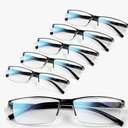 6 pack Executive Style Reading Glasses Men - Durable Readers with 99% Blue Light Blocking - Comfortable Fit with TR90 Frames