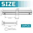 24 Pack Scaffolding Coupling Pins 1-3/8" OD x 9" L Heavy Duty Scaffolding Pins with 1" Collar and 48 Spring Retainers Locking Scaffold Connecting Rod Accessories