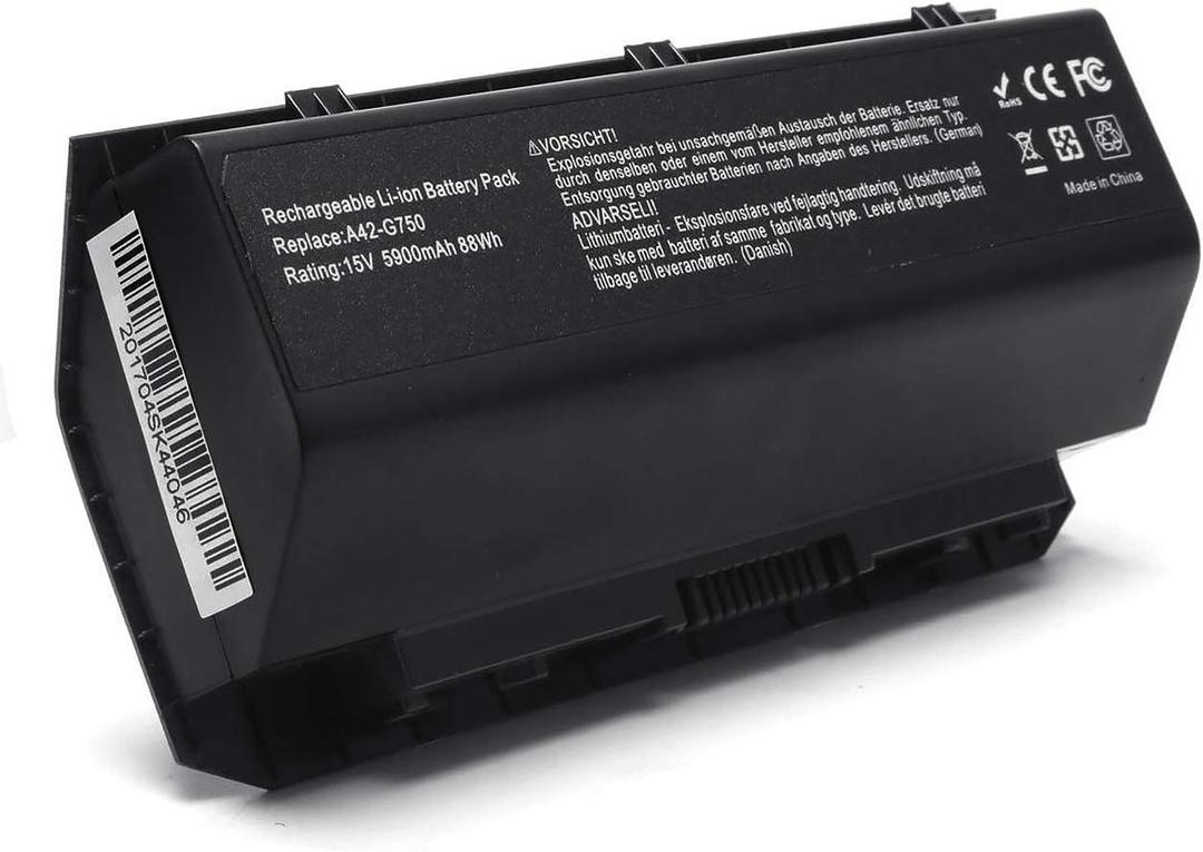 8-Cell A42-G750 Laptop Battery for ASUS G750 G750J G750JH G750JM G750JS G750JW G750JX G750JZ G750Y47 X551M JX-BL, ROG GX800VH G752 Series 0B110-00200000M, 15V 88WH