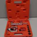 Brake Line Double & Single Flaring Tool Kit with Tubing Cutter, Brake Line Repair Kit for Copper, Aluminum, Brake Line and Brass Tubing, Flare Tool kit Includes 5 Adapters, 45 Degrees