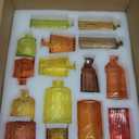 Yaomiao 30 Pcs Vases Bulk Colored Flower Glass Bud Vases Valentine Vintage Colored Glass Bottles Colorful Rustic Embossed for Home Wedding Table Decorations Gifts(Orange Yellow Series)