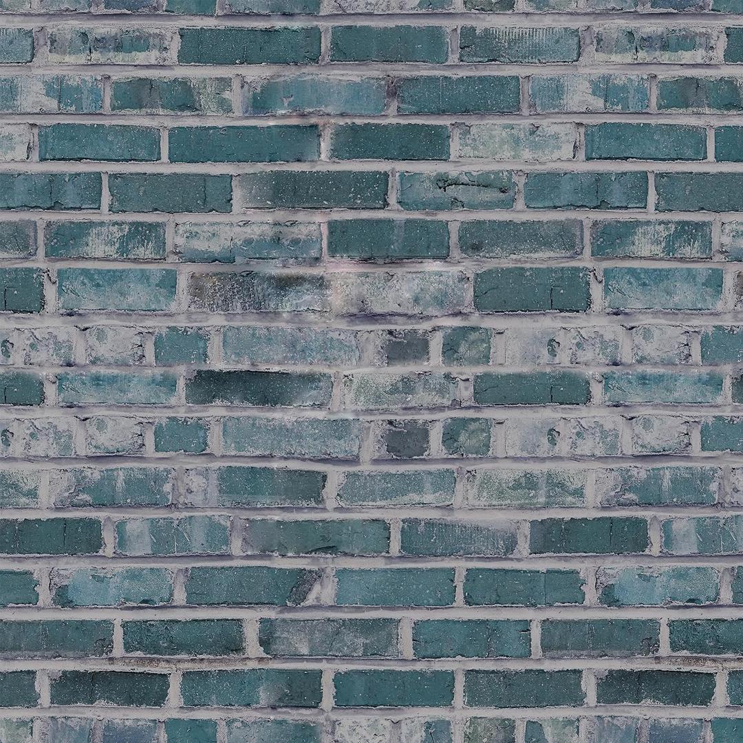 Blue Green Brick Wallpaper Peel and Stick - 17.3" x 394" Textured Faux Backsplash - Removable Self-Adhesive 3D Contact Paper for Walls, Fireplace