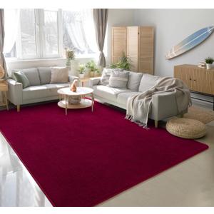 Soft Rugs for Living Room 4x6 Wine Red , Minimalist Area Rug for Bedroom Nursery Dining Table Dorm, Throw Rugs for Men Boys Girls Kids Room Indoor Floor Carpets