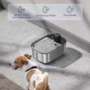 Wireless 7.5l/254oz/2Gal Dog Water Fountain for Large Dogs Stainless Steel, Quiet Pet & Cat Water Fountain with Motion Sensor, Automatic Water Dispenser for Dogs&Multi-Pet Homes Continuous Fresh Flow