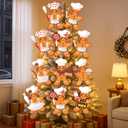 12 Pack 8.6 Inch Large Chef Gingerbread Christmas Tree Picks Decoration Two Sided Cooking Gingerbread Man Christmas Tree Topper Baking Ginger Bread for Xmas Ornaments Vase Decor