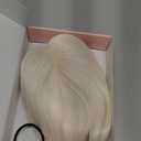 Flufymooz 100% Real Human Hair Toppers for Women, 10 Inch Clip in Human Hair Topper for Thinning Hair, 3603D Cover Clip in Bangs Natural Hairpiece With 4.5'' x 3'' Silk Base-White Blonde