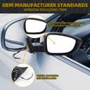 Dasbecan Right Passenger Side Door Mirror Compatible with Honda Accord LX Sport 1.5T 2018-2025 Power | Non-Heated | Paint to Match Repalces# HO1321328 76208-TVA-A02 (3Pins-Black)