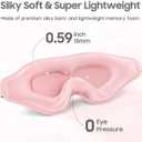 Sleep Mask - Total Blackout 3D Sleeping Mask, Super Lightweight & Silky Soft Eye Mask for Sleeping, Fully Adjustable Fit for Home, Office, Traveling, Meditation, Yoga, Pink, Mothers Day Gifts