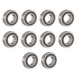 Donepart R12-2RS Bearings, 3/4 x 1-5/8 x 7/16 Inch Ball Bearing, High Speed Pre Lubricated, Double Sealed Bearings for Motor, Mini Bike, Wheels, Pool Pumps (10 Pack) (Silver)