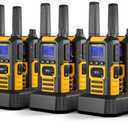 Radioddity HD-1 IP67 Heavy Duty Walkie Talkies, Waterproof Dustproof Shockproof Long Range Two Way Radio with One-Key Group Call, Vibrate Alert, SOS, Dual PTT, USB-C Charging for Hunting, 6 Packs