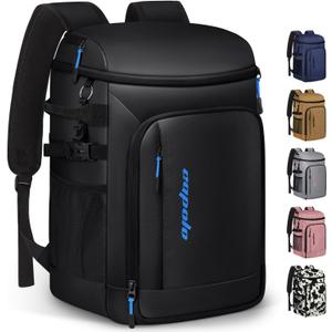 Capolo 36/45 Cans Cooler Backpack Insulated Waterproof for Women Men Lunch Backpack Coolers Leak Proof Soft Cooler Bags (Leather Black)
