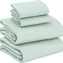 RUVANTI 100% Cotton Flannel Sheets King Size - 4 Piece Warm, Soft & Breathable, Deep Pocket, Double Brushed Cozy All Season Bedding Set, Mint