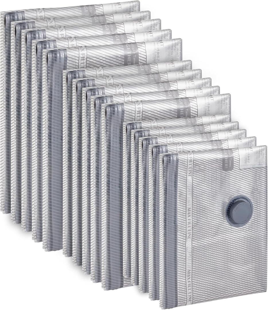 Vacbird 15 Pack Refill Vacuum Storage Bags for Travel - No Pump