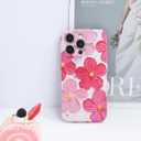 Compact for iPhone 12 Pro Case Floral Flowers Oil Painting Phone Case, Cute Trendy Soft Slim Shockproof Protective Cover Designed for Women Girls Aesthetic, Pink