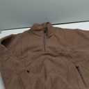 Fleece Sweatshirts for Women Cropped Long Sleeve Half Zip Pullover Sherpa Jacket Warm Fuzzy Coats with Pockets (Small, Brown)