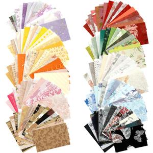 Floral Scrapbook Paper Set, 160 Sheets, 10 Color Themes, Textured Paper and Mesh Fabric for Junk Journal Supplies, Scrapbook Supplies, Bullet Journal, Card Making and Gift Wrapping, 4.72 x 3.14 in