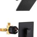 Esnbia Tub Shower Kit, Bathtub Shower Faucet SetValve Included) with 6-Inch Rain Shower Head, Single-Handle Shower Trim Kit, Matte Black