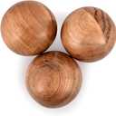 NIRMAN Decorative Acacia Wood Round Balls Set of 3 for Christmas Decorative Bowls Table Centerpiece | Coffee Table and House Dcor (Set of 3), (3" x 3" x 3")