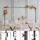 VEVOR Over The Table Rod Stand with Clamps, 13"-42" Tall & 28"-98" Length Adjustable, Metal Table Arch Stand, Tabletop Balloon Arch Frame for Wedding Birthday Party Christmas Decorations, Black