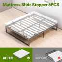 Kaen Mattress Slide Stopper, 6-Pack Non Slip Mattress Gaskets for Metal Frame Bed, Adjustable Stopper Holder in Place Gripper from Sliding with 3 Size Fixing Positions (Black)