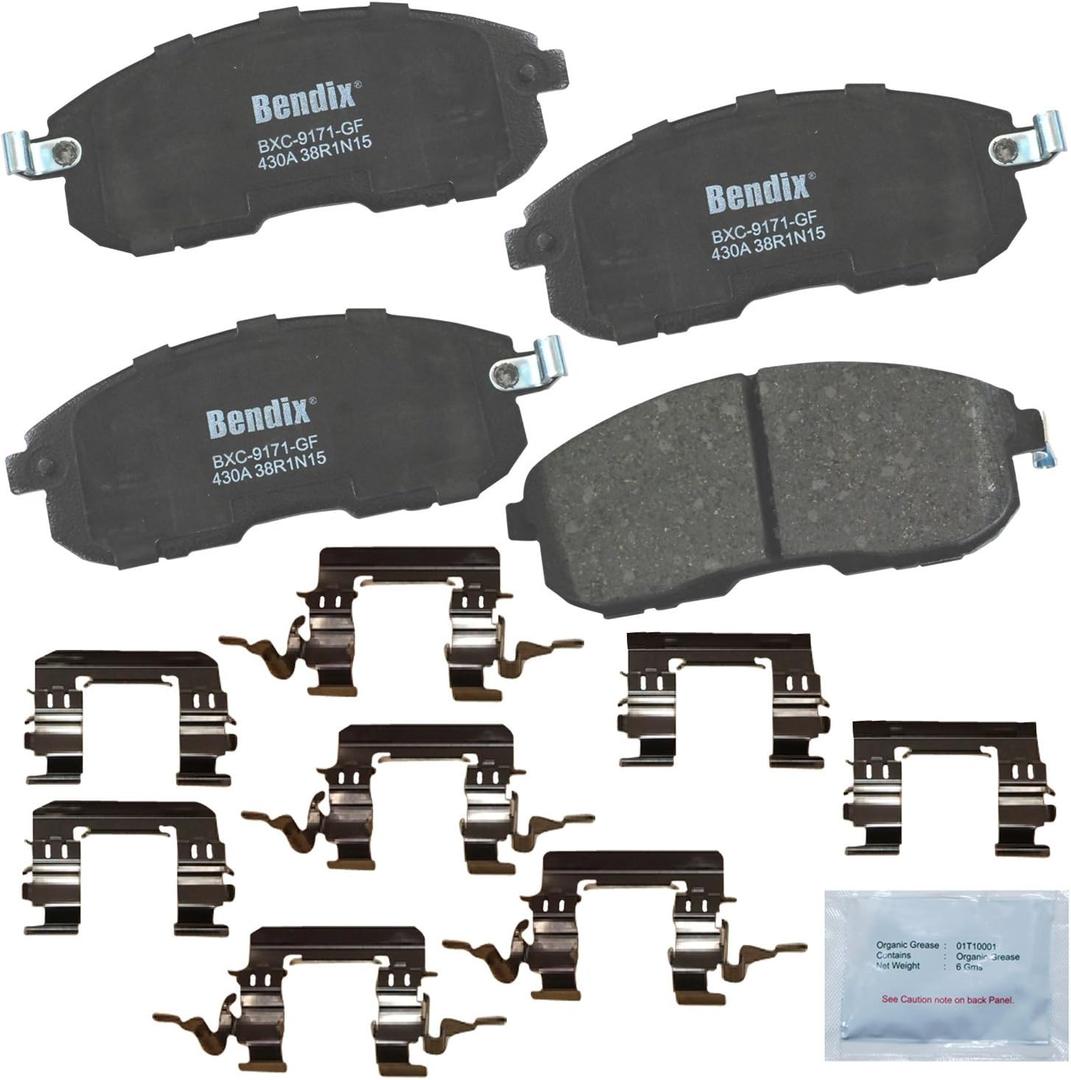 Bendix Priority1 CFC430A Ceramic Front Brake Pads for Select Models INFINITI G35, I30, Nissan 350Z, Altima, Juke, Maxima, Sentra, Tiida