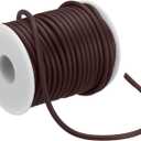 PATIKIL Hollow Pipe Rubber Cord 16 Yards 4mm, PVC Rubber Tube Cord 2mm Hole with Plastic Spool for Knitting Beading DIY Craft, Brown