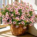 Grunyia 20 Bundles Artificial Flowers for Outdoors, UV Resistant Fake Plants Flowers Greenery Shrubs Plants for Decoration Outside Plants Hanging Planter Home Garden Decor (Pink)
