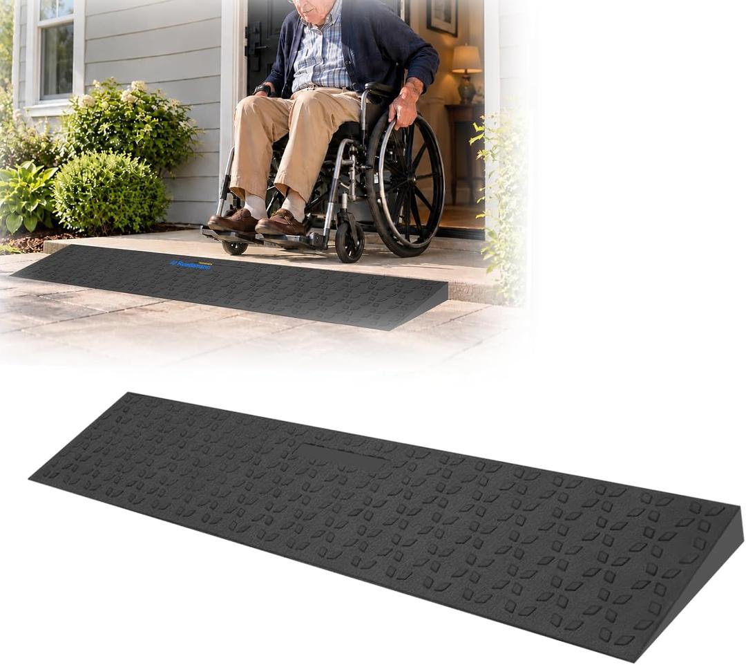 Ruedamann 1.4" Rise Threshold Ramps for Doorways, 35.5'' Wide Rubber Ramp
