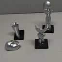 3 Pcs Silver Decor Prayer Statues, Modern Prayer of Peace Figurines Shelf Decor Accents, Abstract Art Sculpture Home Decorations for Living Room Bedroom Office Bookshelf Coffee Table, Gifts for Women