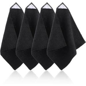4 Pack Magnetic Cleaning Cloth Microfiber Dry Erase Eraser Board Cleaner Washable Whiteboard Cleaning Cloth Erasers for Blackboards Chalkboards Glassboards Home Office Black 9.5'' x 9.5''