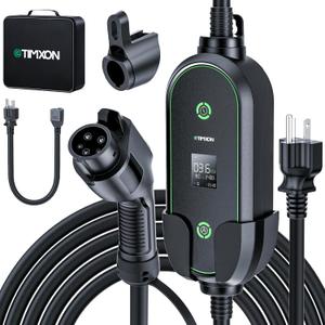 Portable Level 1&2 EV Charger-ETL Certified,12/16A 110V-240V with 25FT Extension Cable, NEMA 6-20 Plug & NEMA 5-15 Adapter,Portable Electric Vehicle Charging Stations for All SAE J1772 Cars