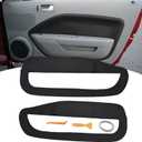2Pcs Car door Insert Car Front Door Panel Insert Leather Cards Cover Replacement for Mu-stang 2005-2009